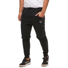 Calça de moletom wooks masculina saruel skinny sport luxo, M, Azulmari