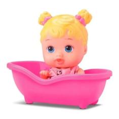 Boneca Bebê Little Dolls Banheirinha - Loura  Divertoys