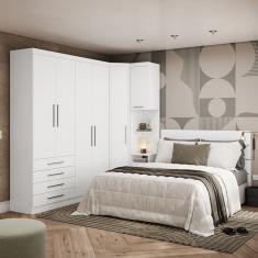 Quarto de Canto Casal com Guarda Roupas e Cabeceira Alpes Luciane Móveis