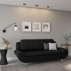 Sofá 3 Lugares Narciso Preto