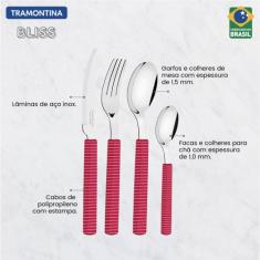 Faqueiro Tramontina Bliss com Lâminas em Aço Inox e Cabos de Polipropi