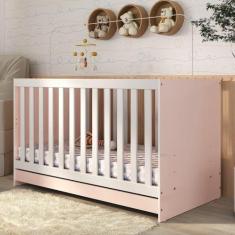 Berço Mini Cama 3 em 1 para Colchão de 130 x 60cm Doce de Leite Multim