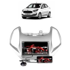 Kit Multimídia Ka 2019 / 2021 Mold Prata 7 Pol Carplay AndroidAuto Usb