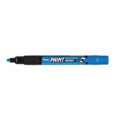 Pentel Marcador de tinta bullet point de 4,0 mm com tinta à base de celulose cores vivas permanentes - azul