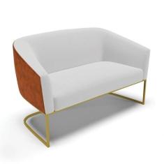 Sofá Namoradeira 2 Lug Industrial Dourado Stella Noz-linho D03 - D'ros