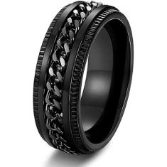 Anel Masculino Preto  Feminino De Titânio Barato Bonito - Jewelery,  3