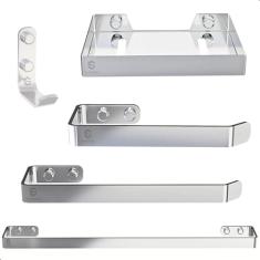 Kit Acessórios Para Banheiro Cromado 5 Peças MetalCromo plus