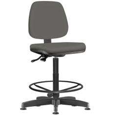 Cadeira Caixa Alta Giratória Job L02 Crepe Cinza - Lyam Decor