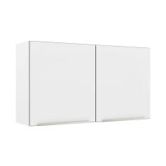 Armário Aéreo Madesa Lux 120 cm 2 Portas - Branco/Branco Veludo