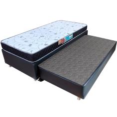 Cama Box Solteiro Colchão Espuma D33 Bicama Auxiliar De Mola Bonnel Bf Colchões 88x188x51cm