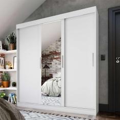 guarda-roupa casal com espelho paris 3 pt 2 gv branco