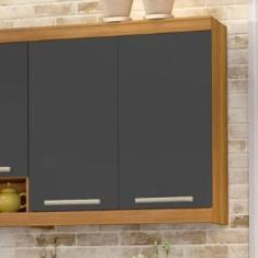 Armario de Cozinha Aéreo 2 Portas Burguesa Premium Amadeirado Freijó/Grafite