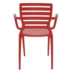 Cadeira Tramontina Sofia Encosto Horizontal Vermelho