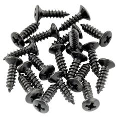 Musiclily Basic 2,5x10mm Metal Rosca Métrica Parafuso para Escudo Jack Truss Rod Cover Guitarra Epiphone Les Paul, Preto (20 Peças)