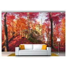 Papel De Parede Floresta Natureza Árvores 3D 3M² Xna208 - Você Decora