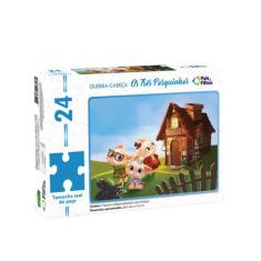 Quebra Cabeca Infantil Os Tres Porquinhos Puzzle 24 Pecas Pais E Filho