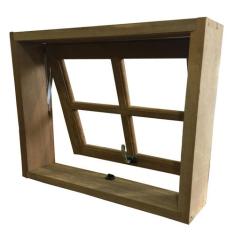Janela de Madeira Vitro Máximo Ar Reto de Itaúba Batentes de 10 CM Esq