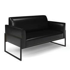 Sofá Namoradeira Base Industrial Alta Preto Marisa Corano Preto D03 - 