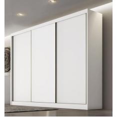 Guarda Roupa Casal 3 Portas 8 Gavetas - Londres-Branco - Móveis Novo H