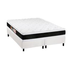 Cama Box Queen: Colchão Espuma Castor D45 Black e White Double Face + 