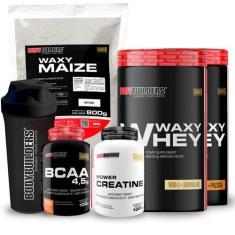 KIT 2x Whey Protein Waxy Whey 900g + BCAA 4,5 100g + POWER Creatina 10
