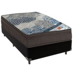 Cama Box Preto E Colchão Iso Superpocket Molas Ensacadas Solteiro Orto