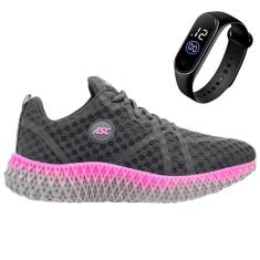 Tênis Feminino Para Academia Caminhada Corrida Conforto Leve + Relógio-Feminino