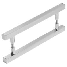 Puxador Quadrado Para Porta Polido Ou Escovado - 40cm