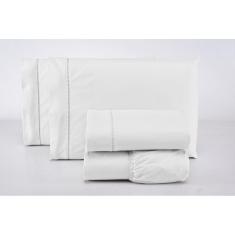 Jogo De Lençol Solteiro 3 Peças 100% Algodão 400 Fios Branco