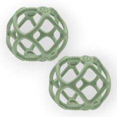 Kit 2 Mordedores Infantil Bola Em Silicone Texturas Flexivel