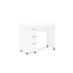Mesa Escrivaninha Juvenil Osaka C/ 3 Gavetas E Rodízios Branco - Politorno