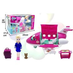 Brinquedo avião com mini boneca . - toys
