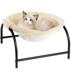 JUNSPOW Cama para gatos, cama para cães, rede para animais de estimação, suprimentos para gatos dormindo, suprimentos para animais de estimação, lavagem completa, estável, removível, respirável, fácil