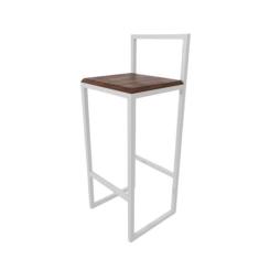 Banqueta Alta Balcão Bistrô Industrial Branca Assento Estofado - Don C