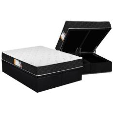 Cama Box Baú King: Colchão Espuma D33 Castor Black e White Double Face