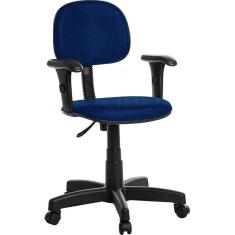 Cadeira para Escritório Secretaria Com Braço RCP Azul