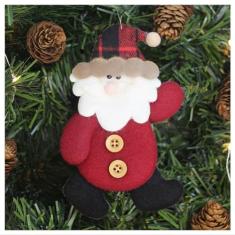 Kit 12 Enfeites Árvore De Natal Pendente Papai Noel 14,5cm