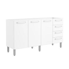 Módulo Cozinha Bertolini Evidence Balcão 7028 3 Portas 4 Gavetas S/ Tampo Branco