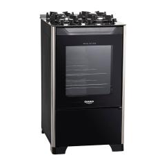 Fogão 4 Bocas a Gás Dako Magister com Acendimento Automático Mesa de Vidro Preto Bivolt