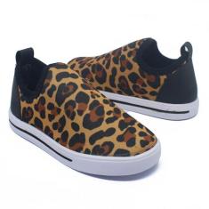 Tênis Infantil Calce Facil Confortável Facheta Estampa Onça - Beanna C