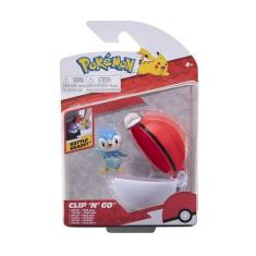 Clip Go Bola e Figura Pokemon Piplup e Poké Ball