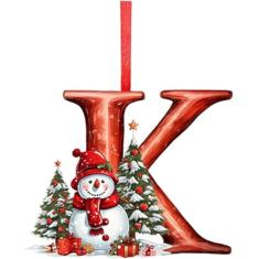 26 enfeites de letras, decoração de árvore de Natal, carta de Natal, pingente de pendurar para árvore de Natal, letras do alfabeto para árvore de Natal, artesanato faça você mesmo, enfeites de Natal