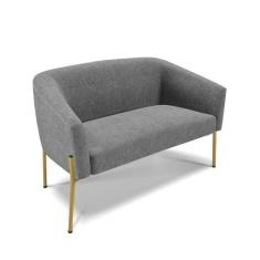 Sofá Namoradeira 2 Lugares Pé De Ferro Dourado Stella Linho D03 - D'ro