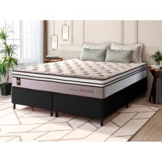 Conjunto Cama Box c/ Molas Ensacadas Liverpool Bege King 193x203x73