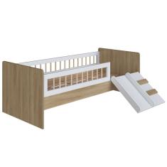 Cama Infantil Com Escorregador Lumiar C06 Aveiro/Branco - Mpozenato