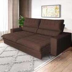 Sofá Reclinável 3 Lugares 250 Cm Gold Star Platinum Marrom - Hellen Es
