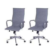 Kit 2 Cadeiras para Escritório Presidente Esteirinha Alta 3301 Or Design Cinza