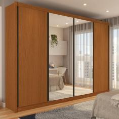 Guarda-Roupa Casal Jeremy 4 Portas 4 Gavetas com Espelho Carvalho - Panorama Móveis