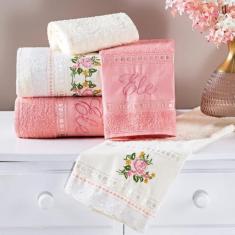 Jogo Toalhas De Banho E Rosto Aurora Com 5 Pçs Super Grossa - Jm Enxov