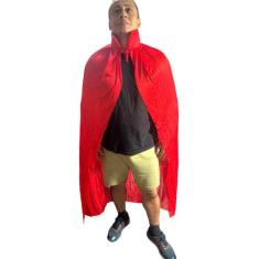 Capa vermelha adulto com gola Fantasia festa halloween - Lynx